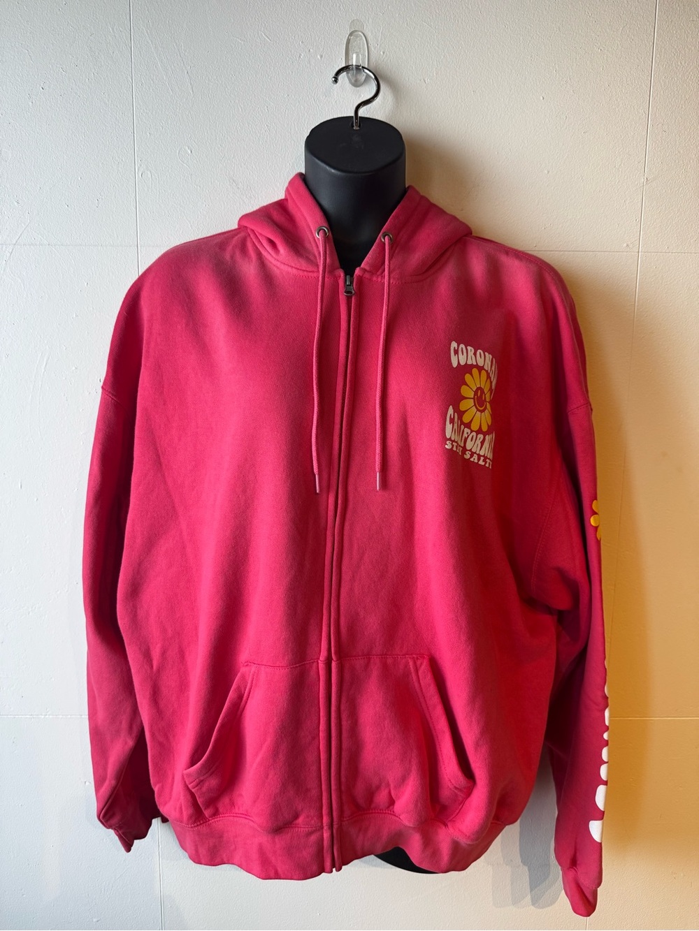 Coronado CA Bright Pink Zip Hoodie